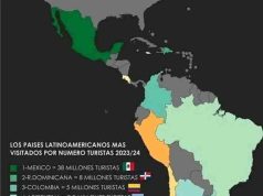 México, República Dominicana y Colombia, los píses más visitados en 2024